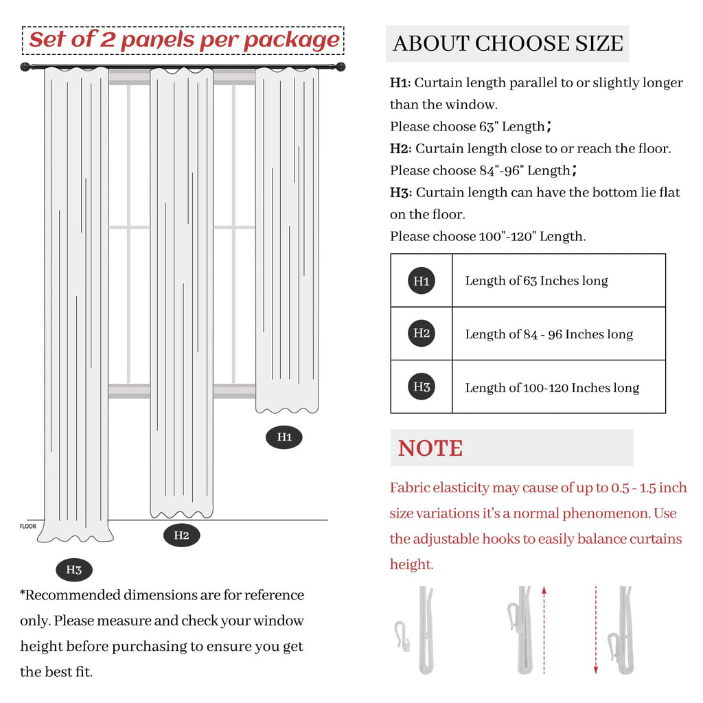 Linen Semi Sheer Large Curtains 102 Inches Long 2 Panels Set, Memory Trained Pinch Pleated Extra Wide Light