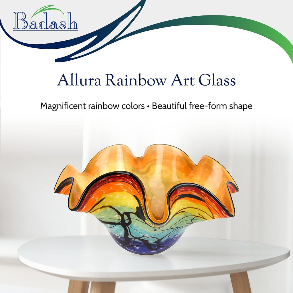 Allura Murano-Style Art Glass Centerpiece Bowl 15 Inch