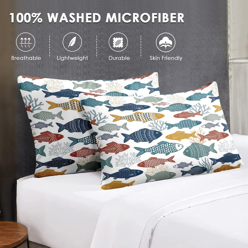 7 Pcs Comforter Set, Fish Ocean Bedding