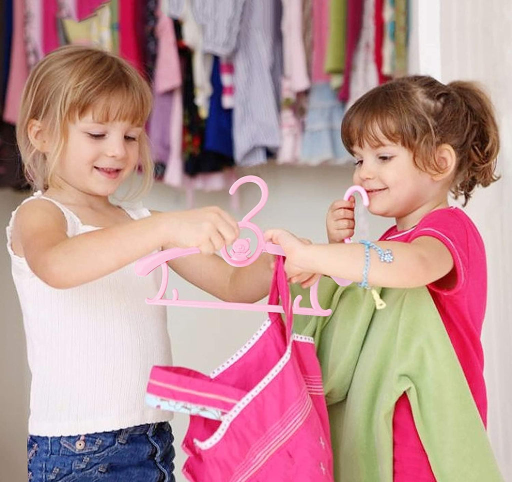 Kid Clothes Hangers 50 Pack, Plastic Baby Hangers Space Saving for Closet