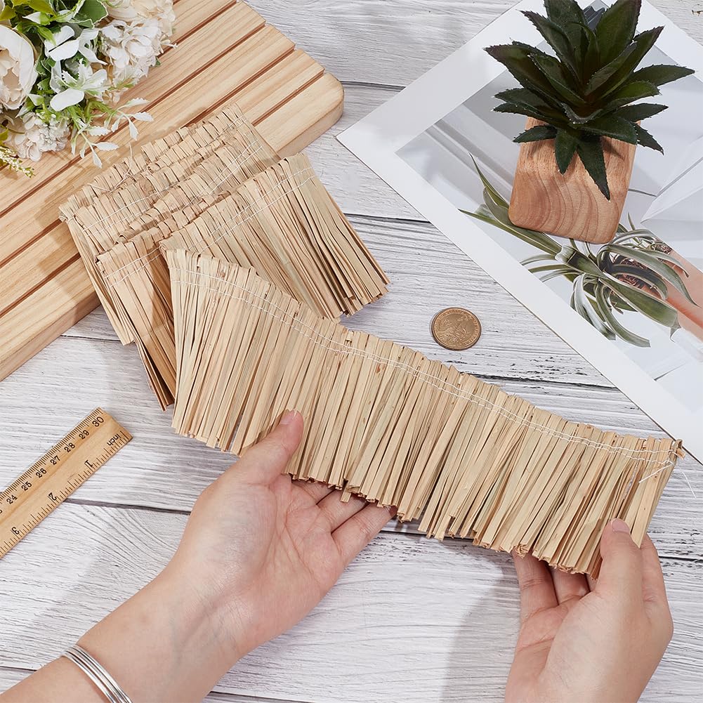 Coffee Raffia Tassel Fringe Straw Decor Trim for Sewing Making