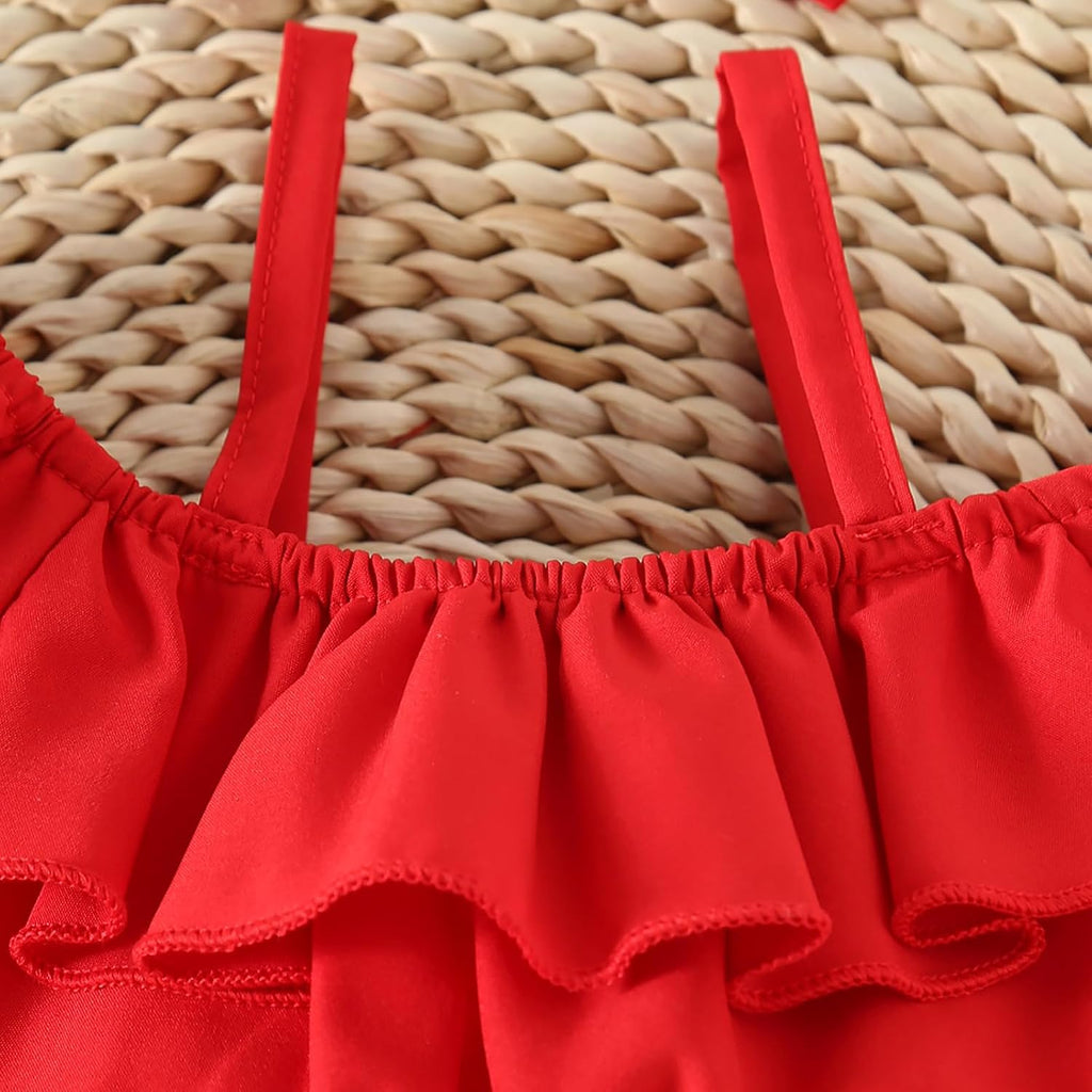Toddler Baby Girls Summer Clothes Outfits Ruffle Camisole Tops and Denim Shorts Set - for Girl