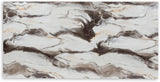 Cavira Modern Faux Marble Dining Table with Double Pedestal Base