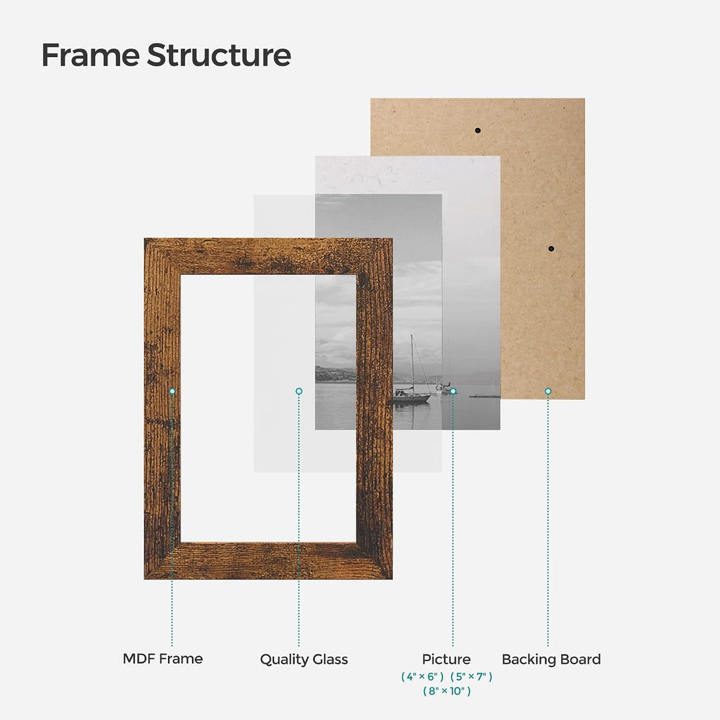 Picture Frames, Collage Picture Frames Set of 10, Two 8x10, Four 5x7, Four 4x6, Photo Frame for Wall Gallery Decor