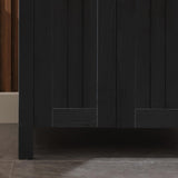UEV Black 24" Bathroom Vanity Without Sink,Modern Freestanding Sink Cabinet,Stylish Bathroom Vanity Cabinet,Grooved