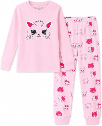 Girls Pajamas 2 Piece Snug Long Sleeve Pjs Sets