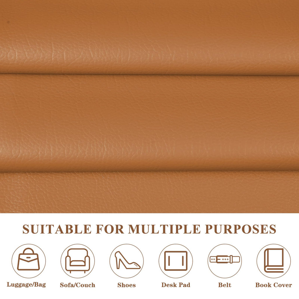 Faux Leather 0.7mm Upholstery Fabric by the Yard 10 Yard Camel