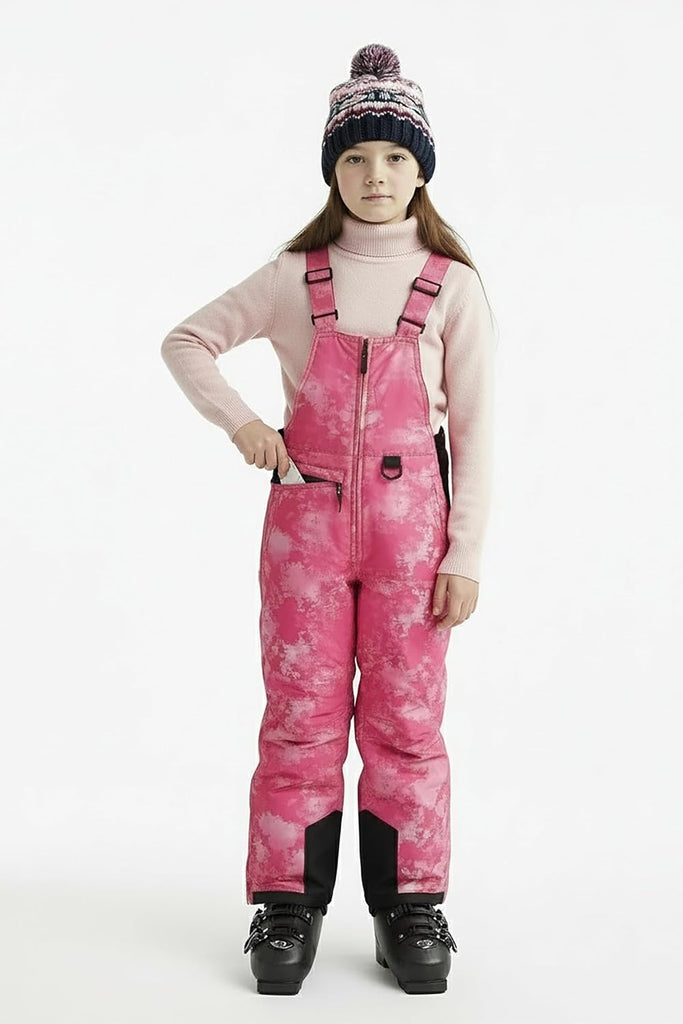 Boys Girls Unisex Classic Ski & Snow Bib Overall Winter Snowsuit Water-Resistant Windproof Outdoor Rain Bib