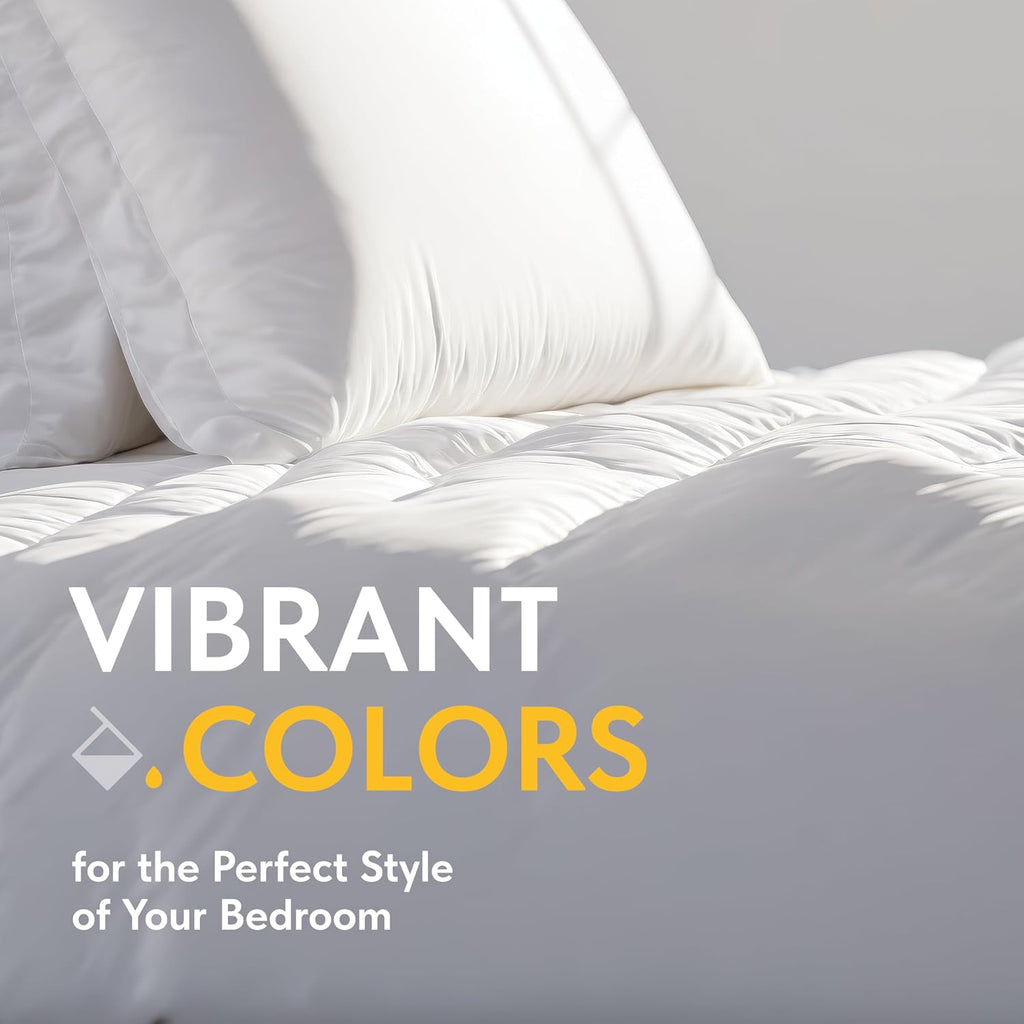 White Queen Duvet Cover Set, Microfiber Duvet Cover with Zipper, Duvet Cover Set of 1 Down Comforter Cover with 2