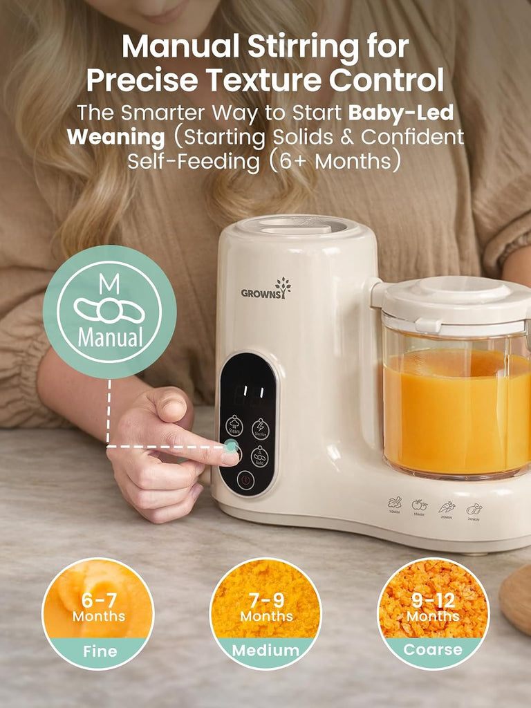 Baby Food Maker & Processor with Dual-Layer Steam Basket,Cream
