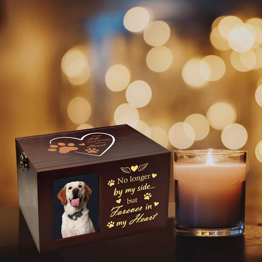 Pet Urns for Dog or Cat Ashes, Wooden Dog Urn for Ashes