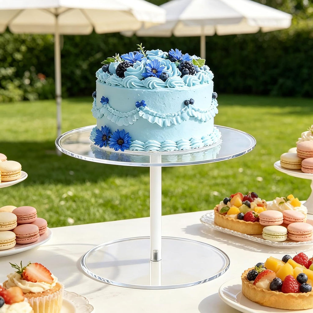 Acrylic Cake Stand, 10" Clear Mini Dessert Display for Wedding Party
