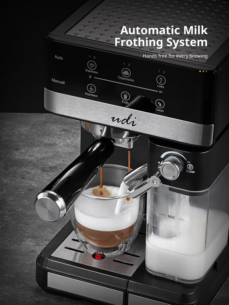 Espresso Machine, 20 Bar Automatic Cappuccino & Latte Coffee Maker | Auto or Manual Quick Brew Dual Boiler