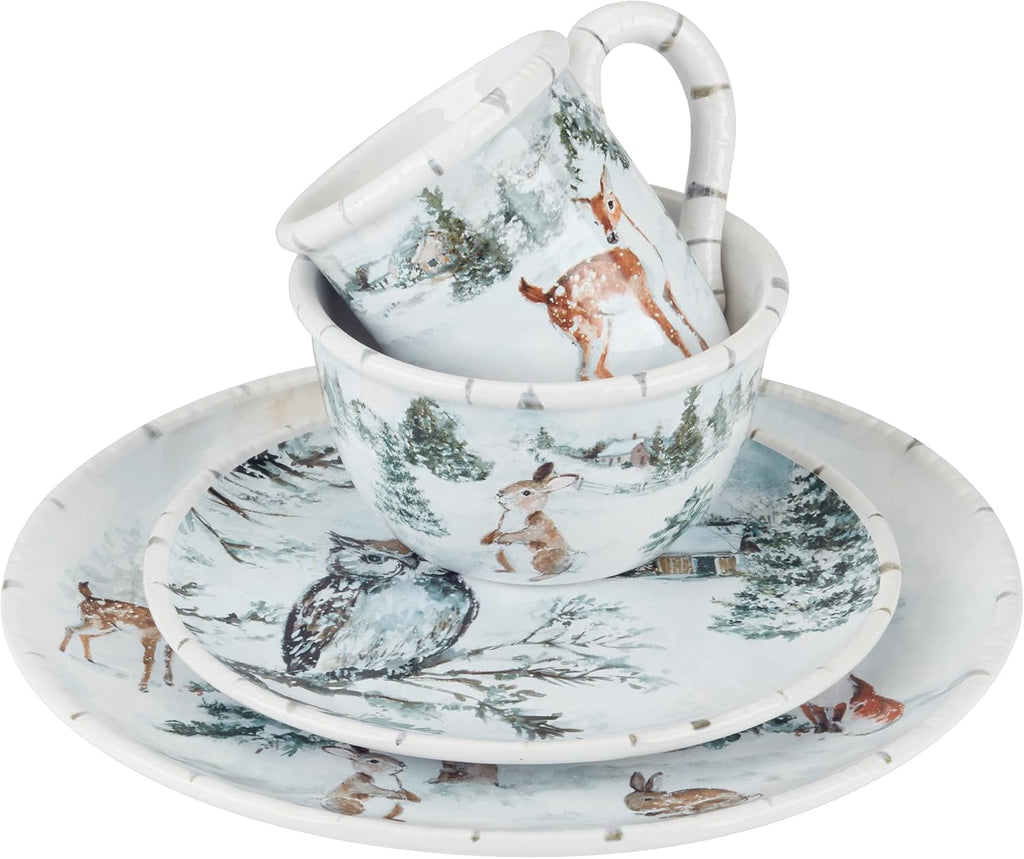 Winter Frost 16 Pc Dinnerware Set, Service for 4