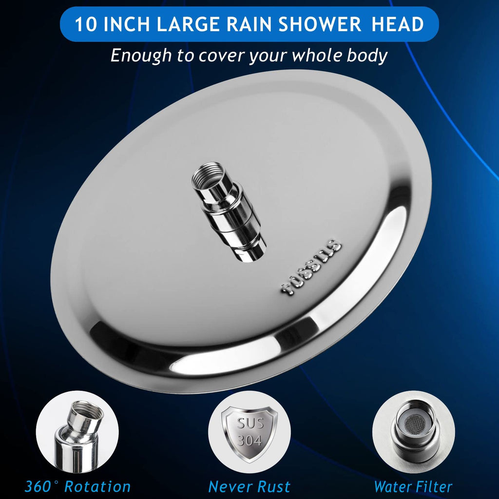 Rain Shower Head, High Pressure High Flow All Metal Rainfall Shower Head, Ultra-Thin Design-Pressure Boosting