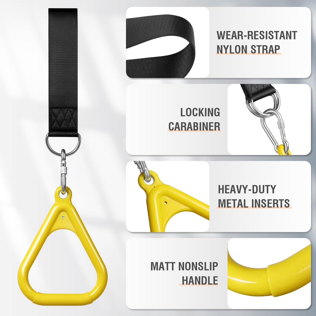 Trapeze Bar Swing Monkey Bars Hanging Ninja Rings Warrior Slackline Obstacle Course Kits for Kid Playground Equipment