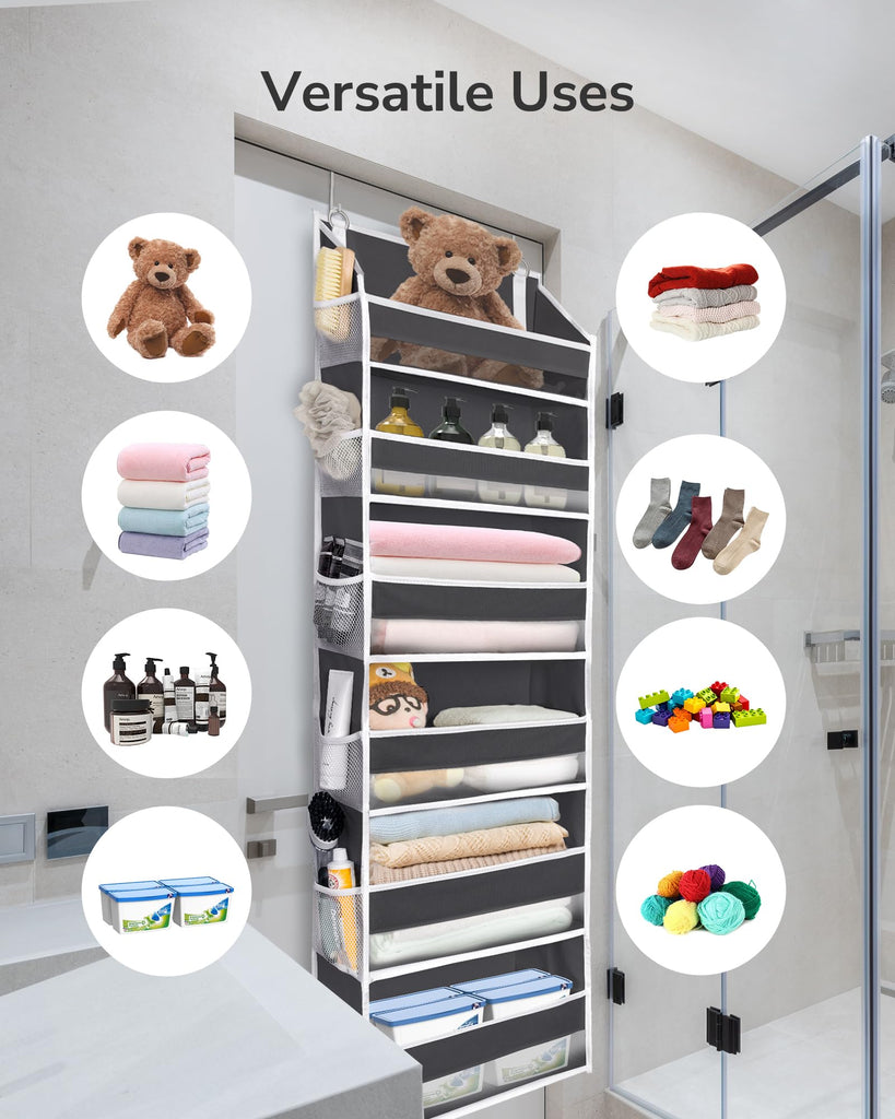 Over The Door Organizer with 6 Large Pockets 12 Side Pockets, 50lbs Weight Capacity Door Hanging Organizer , Pantry