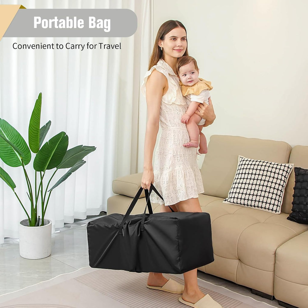 Bassinet 5 in 1 Pack and Play,Baby Crib Portable,Beside Sleeper,Black | One-Second &One-Hand Setup,Playard Adjustable