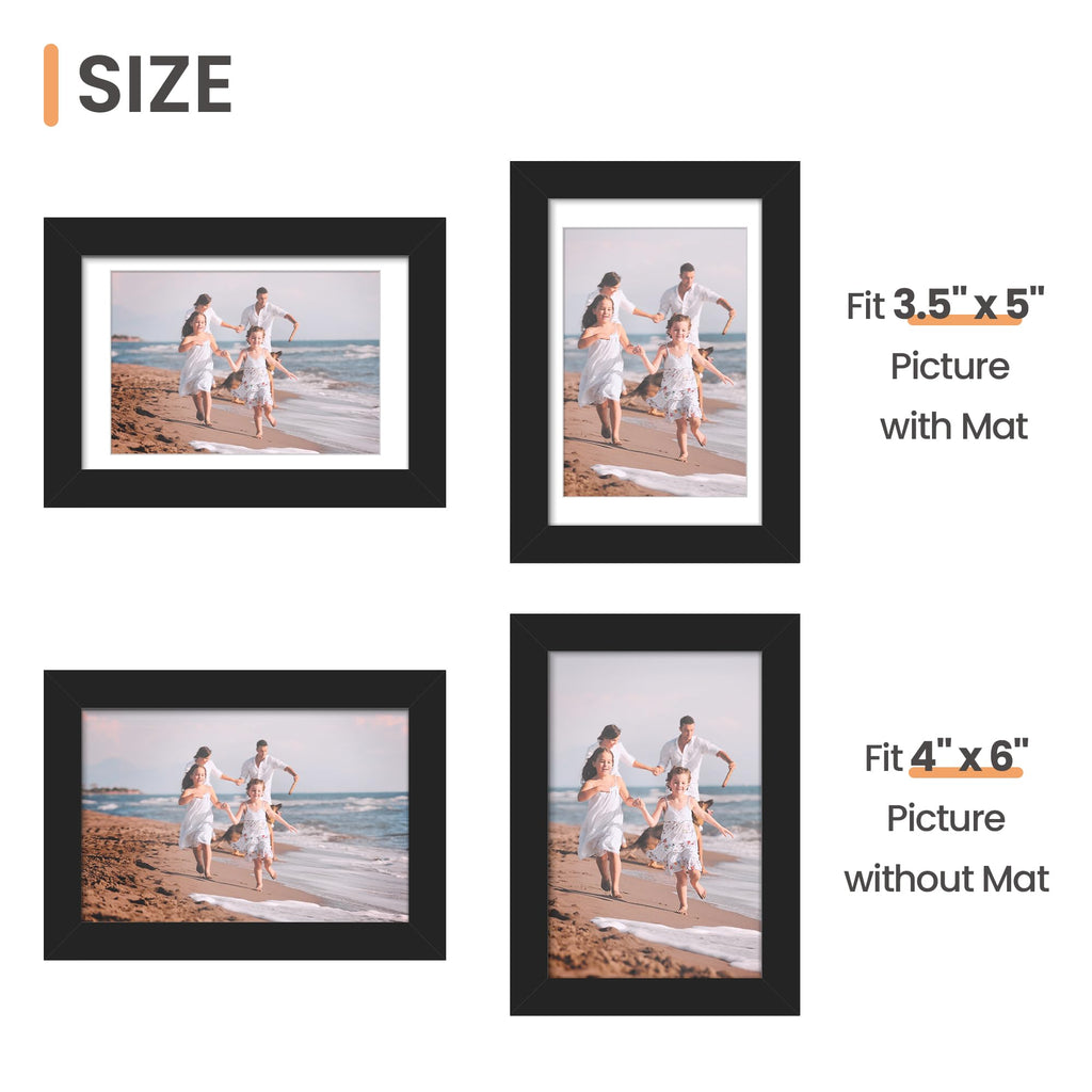 4x6 Picture Frame, Photo Collage Wall Decor Set of 10, Black