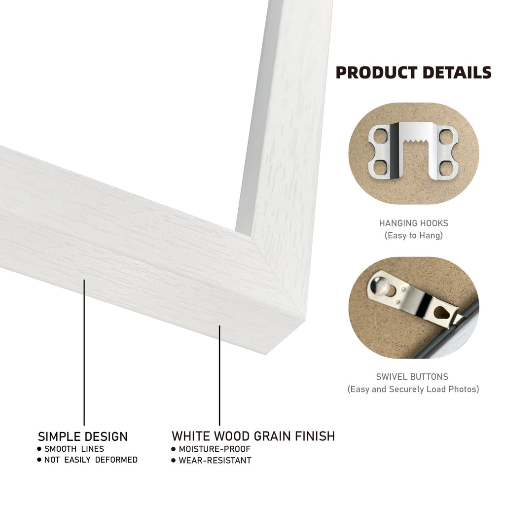 5x7 Picture Frames with Real Glass, 5 x 7 Wood Frame, 4x6 Mat