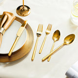 Gold Silverware Set, 20-Piece Flatware Cutlery Set for 4