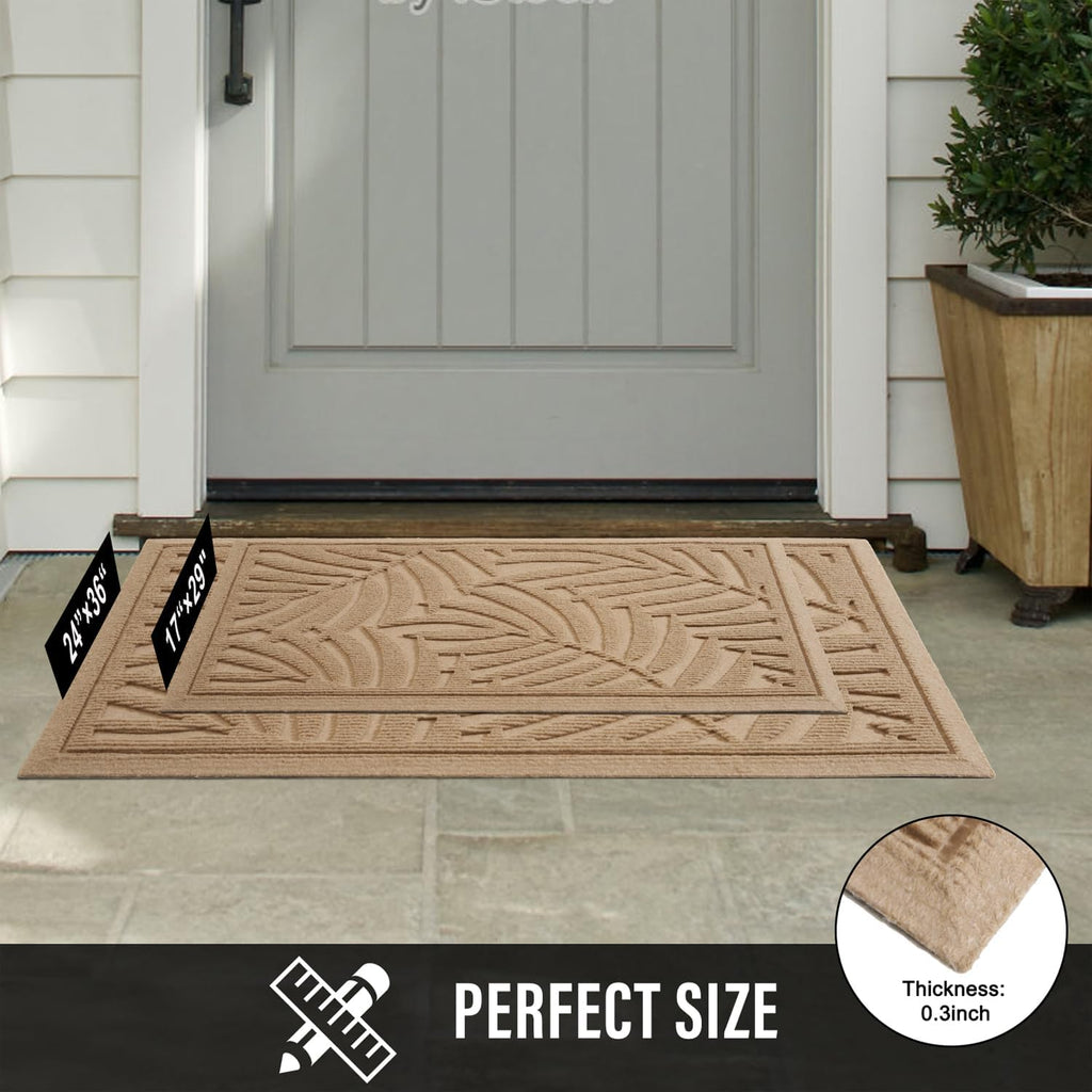Front Door Mat, Absorbent Resist Dirt Welcome Door Mat Indoor Outdoor, Waterproof Doormat, Sturdy Non Slip Backing