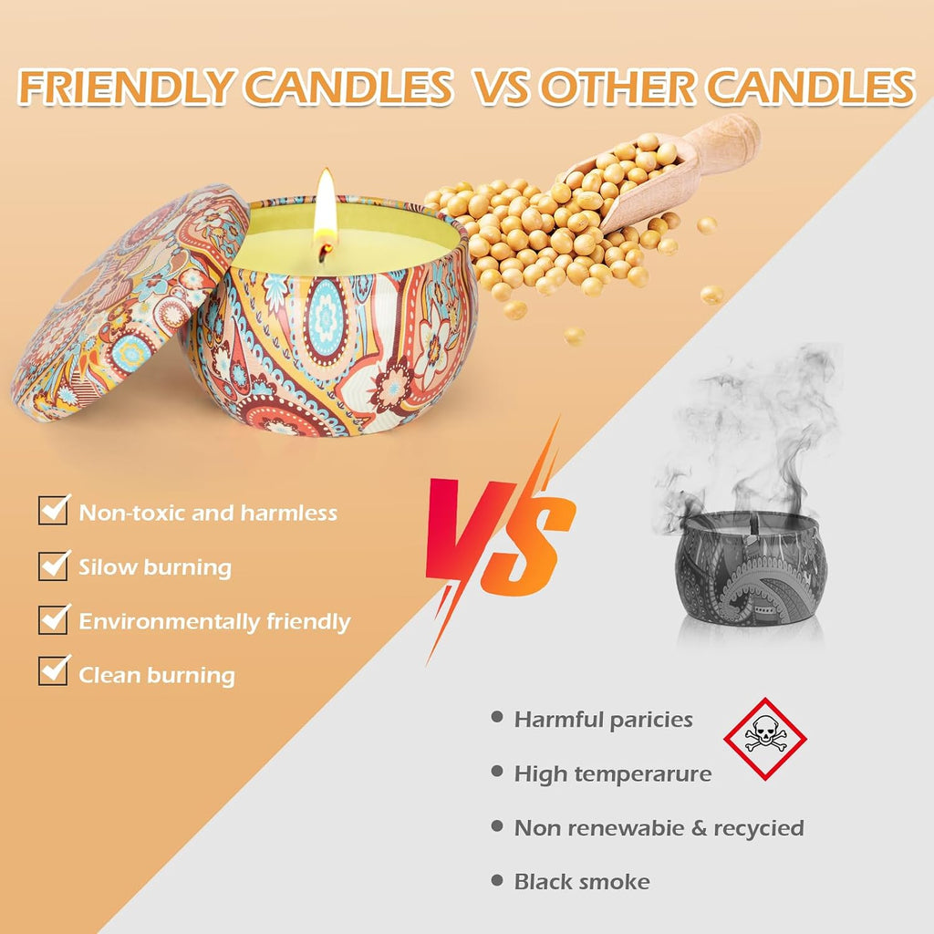 22.5oz in Total Scented Candles Gifts for Women,140-160 Hours Home Scented Candles,Aromatherapy Candle Gifts - Set of 9