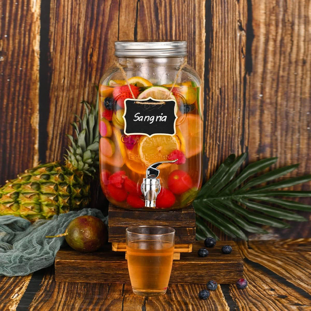 Gallon for Parties,2 Pack Beverage Dispenser with Fruit Infuser,Laundry Detergent Dispenser Punch Bowls Water Juice - Set of 2
