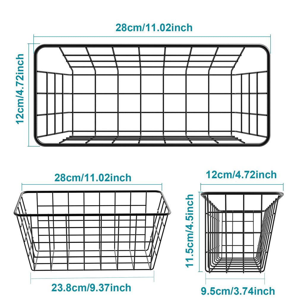 Over the Cabinet Door Organizer Wall Wire Baskets Hanging Kitchen Basket Shelf for Cabinet & Pantry Organization and