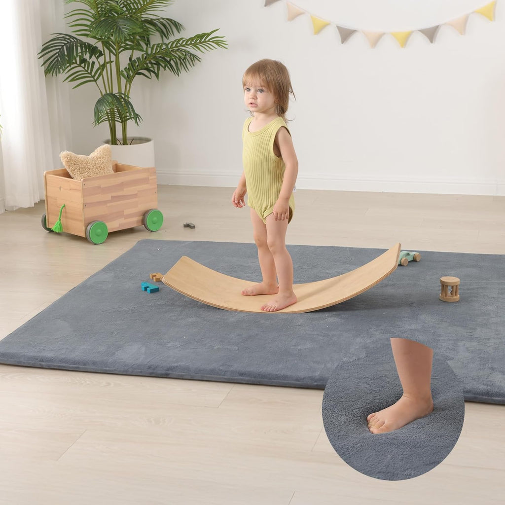 Play Mat for Floor,59"×71" Playpen Mat(Dark Grey)