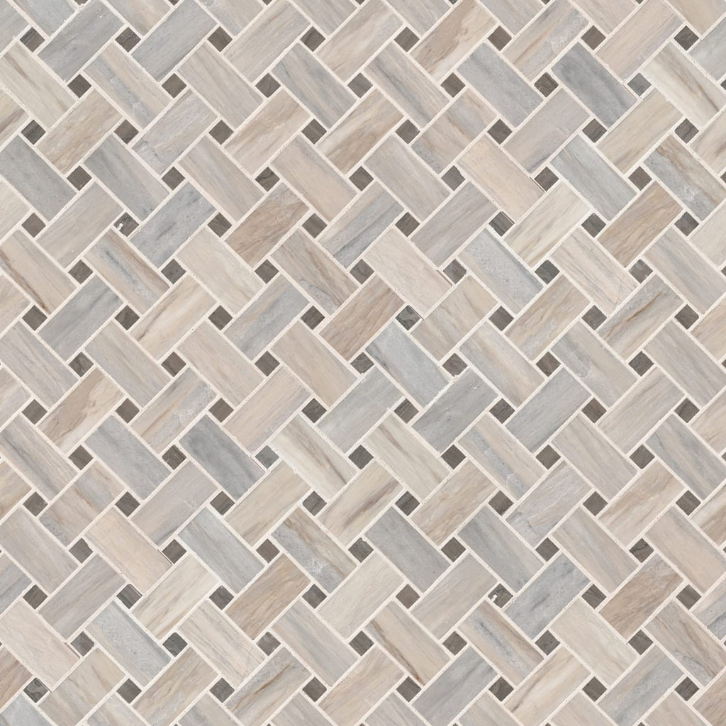 Marble Wall Tile | Angora Basketweave Warm White | 12.5" x 12.5"
