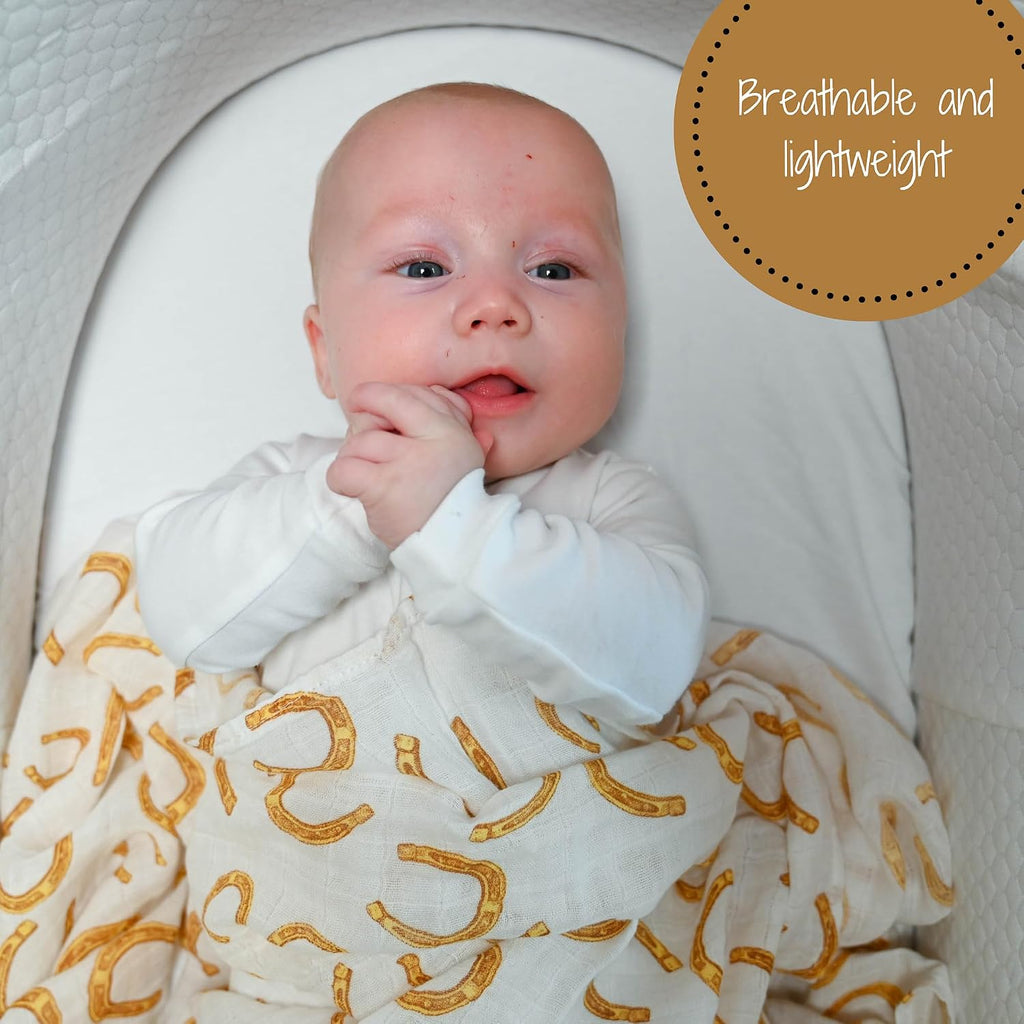 Baby Swaddle Blankets, 100% Organic Cotton Muslin Baby Blanket