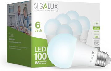 Light Bulbs 100 Watt Equivalent LED Bulbs, A19 Daylight Standard Light Bulbs 5000K White,Non-Dimmable 13W Energy