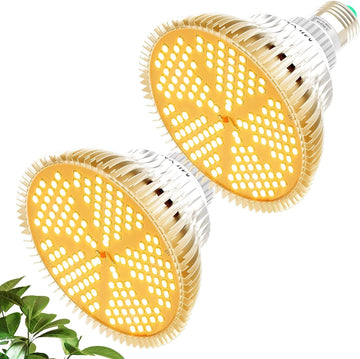 2 Pack 100W Led Grow Light Bulb, Pure Warm Full Spectrum Grow Lights for Indoor Plants, E26 Grow Bulb Garden