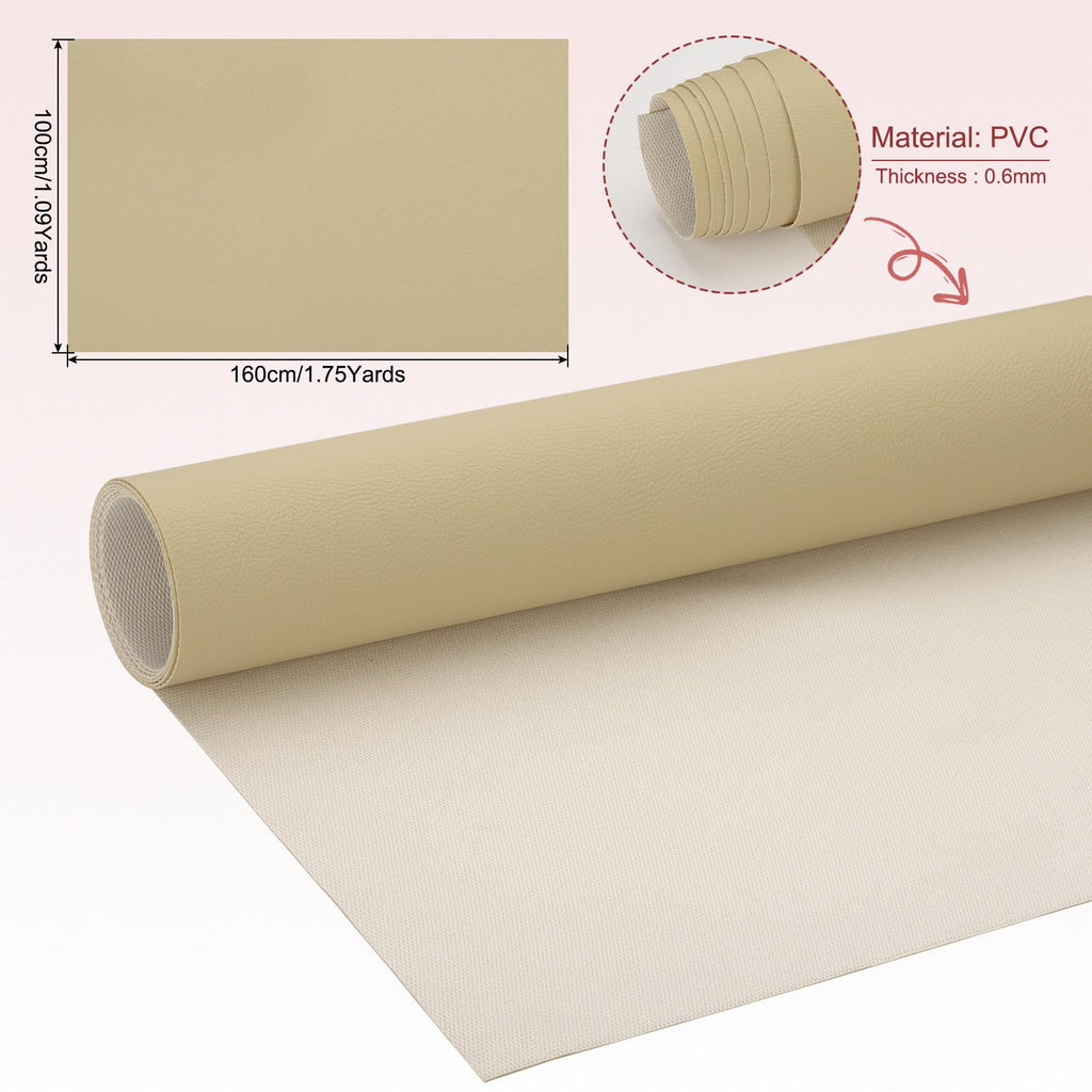 63x39.4in Faux Leather Sheets, Faux Leather Fabric Sheets Vinyl Fabric Synthetic Soft Waterproof PU for Replacement
