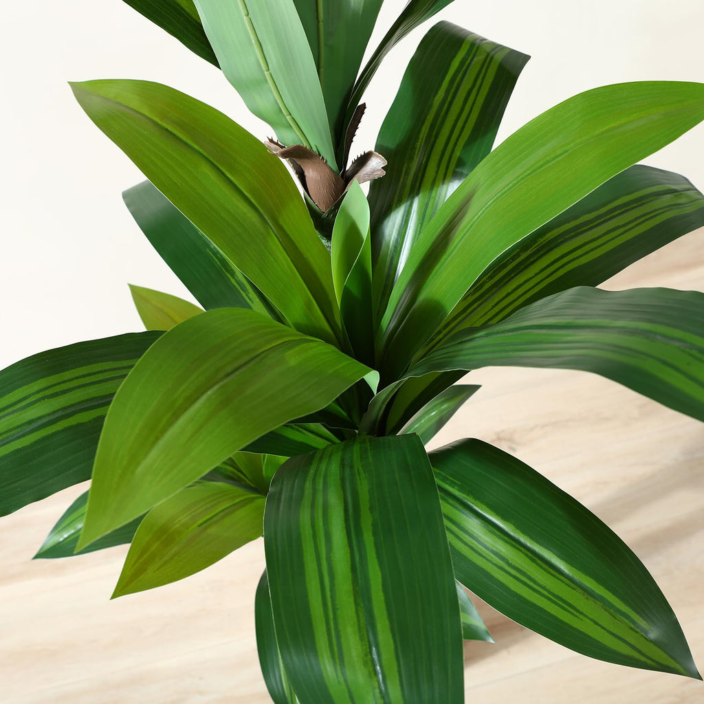 Artificial Dracaena Tree 6ft, Tall Fake Dracaena Plants with White Planter, Faux Dragon Tree Indoor Floor Plant Decor