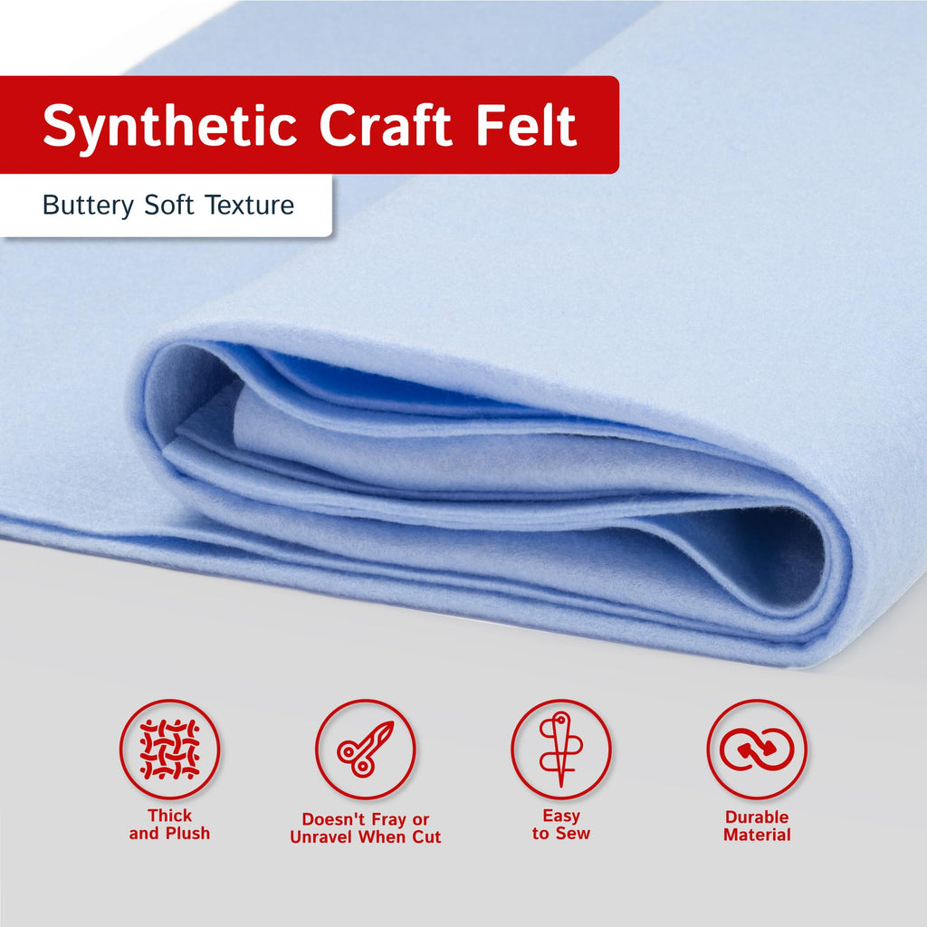 Craft Felt by The Yard - Soft, Plush, Durable Felt Fabric for DIY Arts & Crafts, Decorations, Embroidery & Sewing