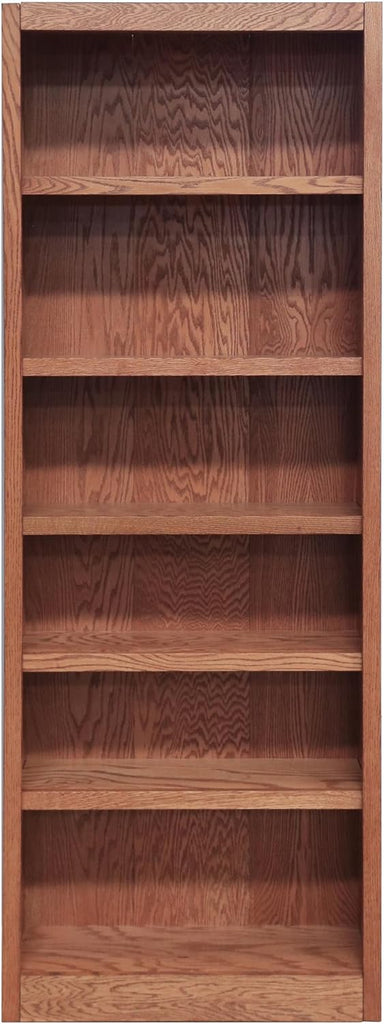 84" Traditional Wood Bookcase with 4 Adjustable Shelves & 2 Fixed Shelves, Assembly Required, for
