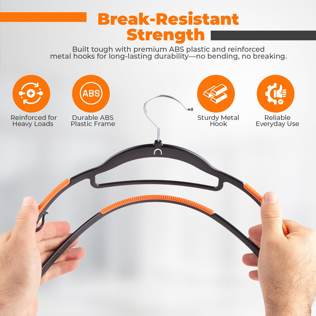 Plastic Hangers 20 Pack, Cascading Slim Space Saving Clothing Hangers with 360° Rotating Hook, Non Slip Clothes