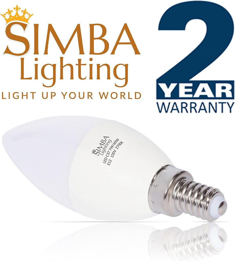 LED B11 C37 7W Candelabra Light Bulb E12 Base, 2700K, 6 Pack