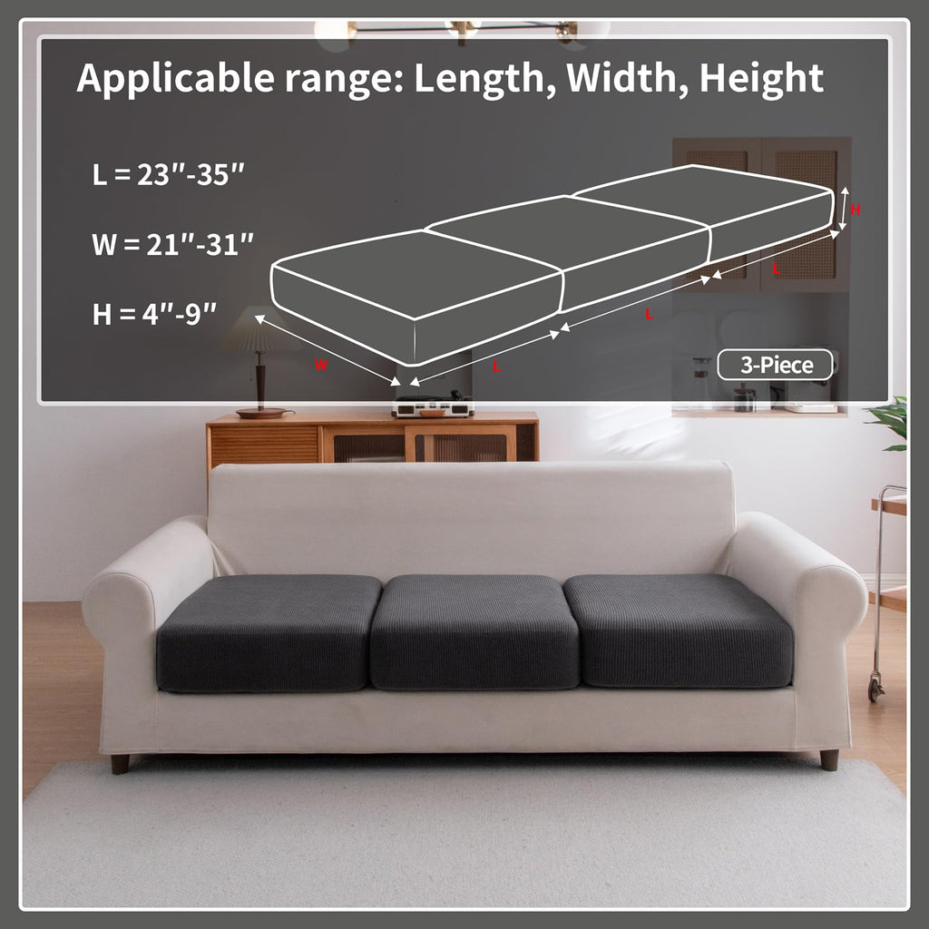 Sectional Couch Cushion Covers for Sofa (3PCS Small)