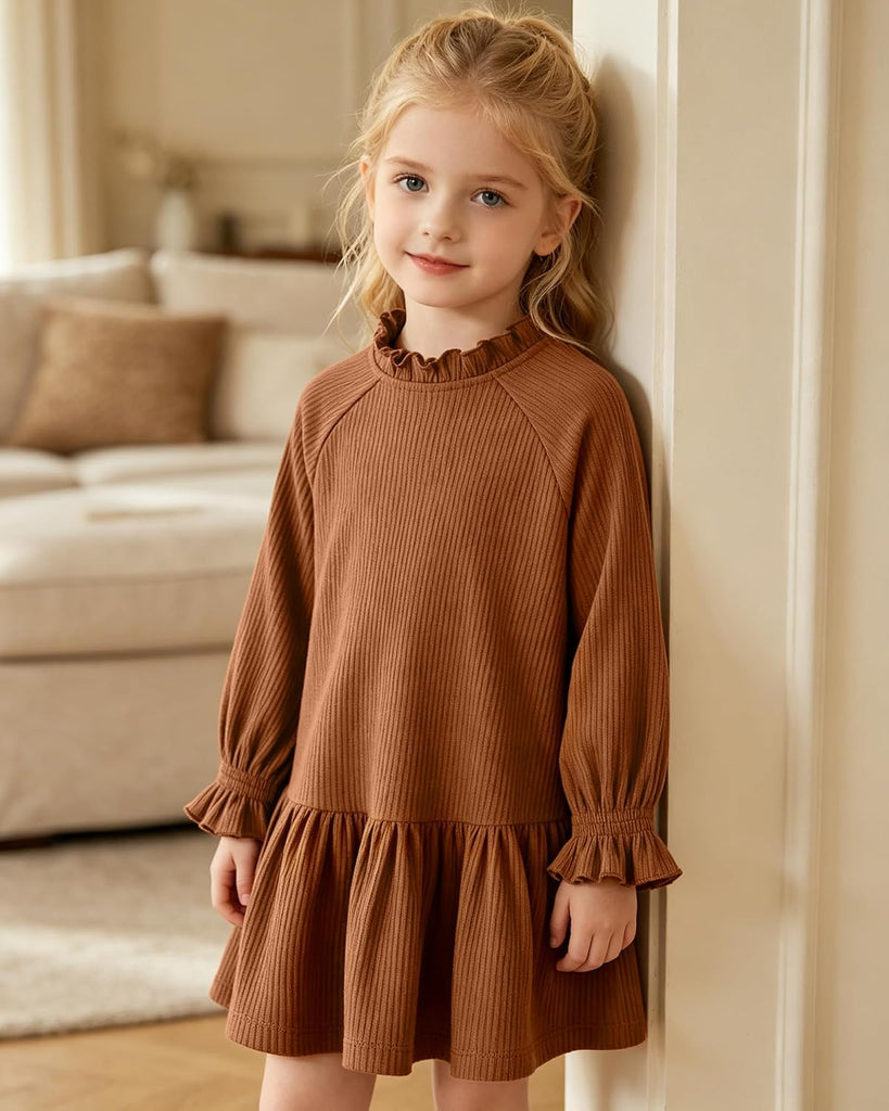 Toddler Baby Girl Dress Fall Outfits Knit Long Sleeve