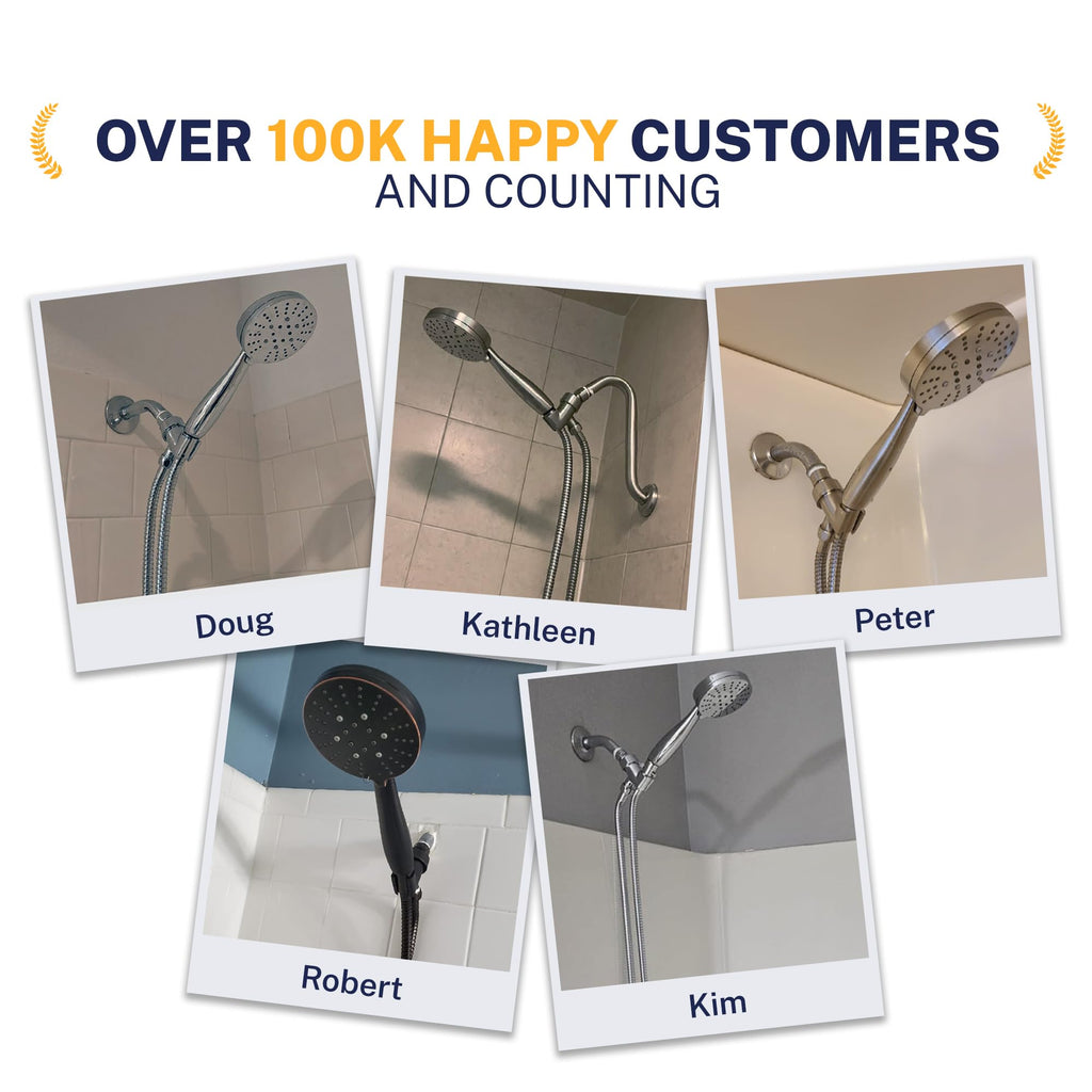 Metal Handheld Shower Head High Pressure, 3 Spray Shower Wand