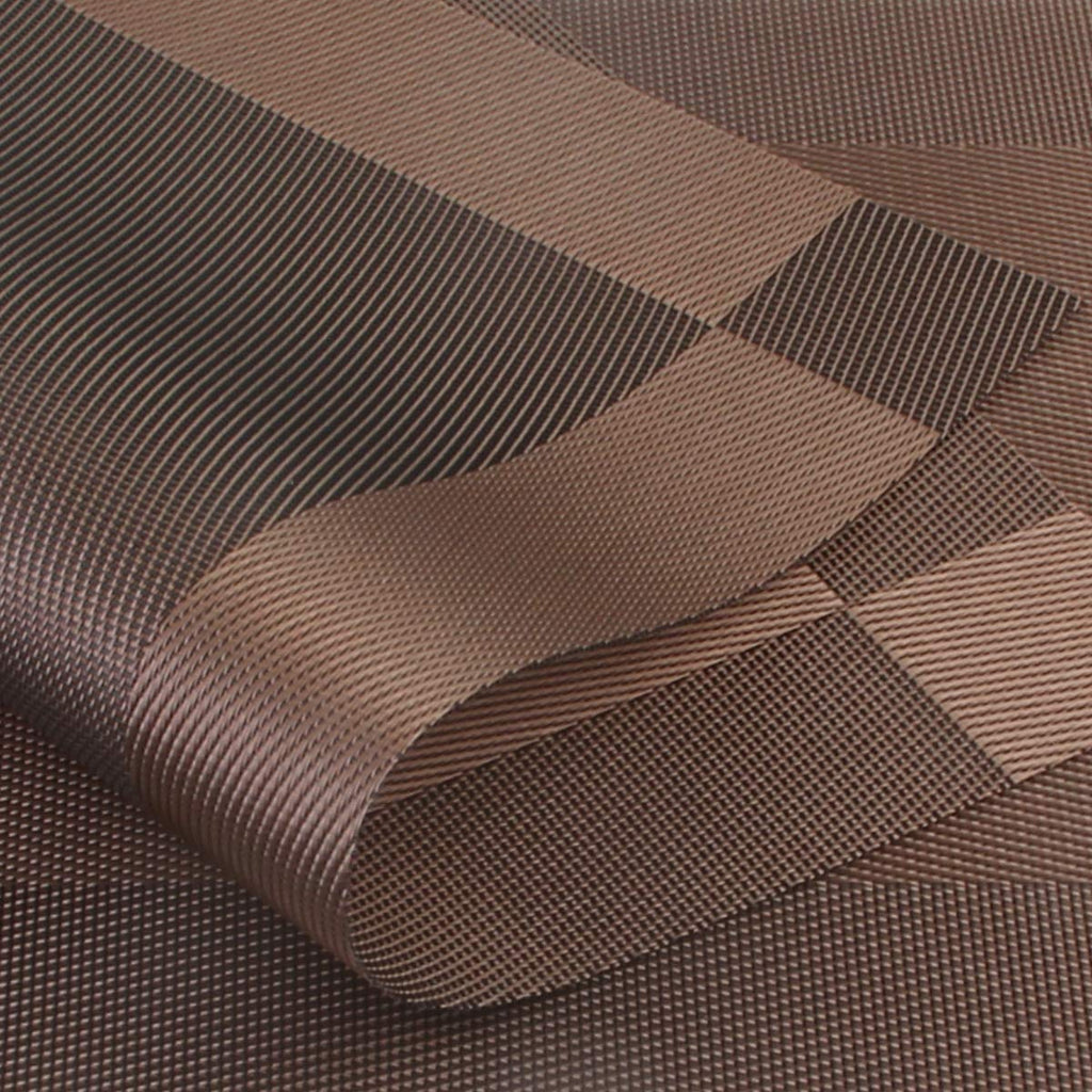 Placemats Set of 6, Durable Woven Vinyl PVC Table Mats (Brown Cross)