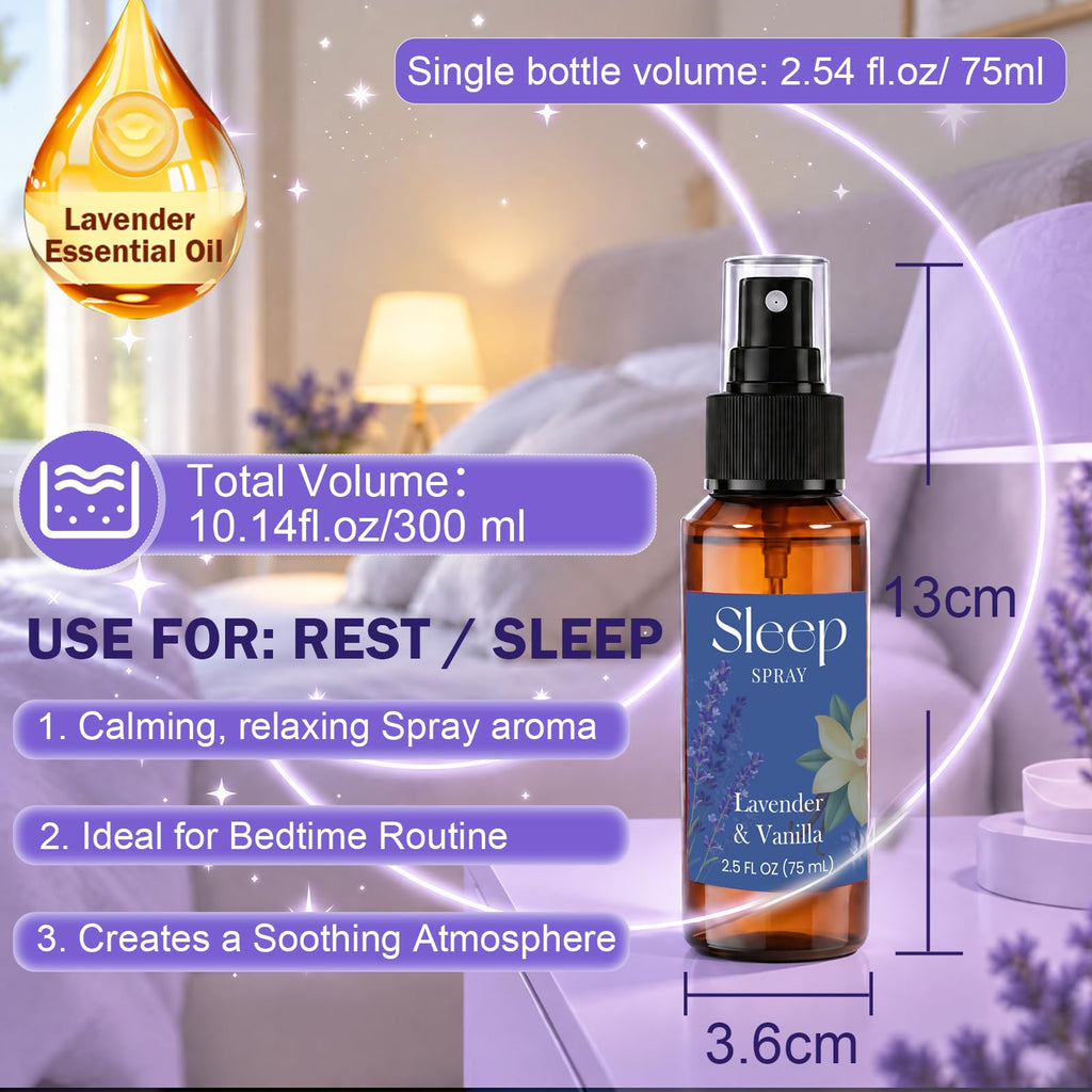 Sleep Spray, 10.14 FL Oz Calming Lavender Pillow Spray for Sleep