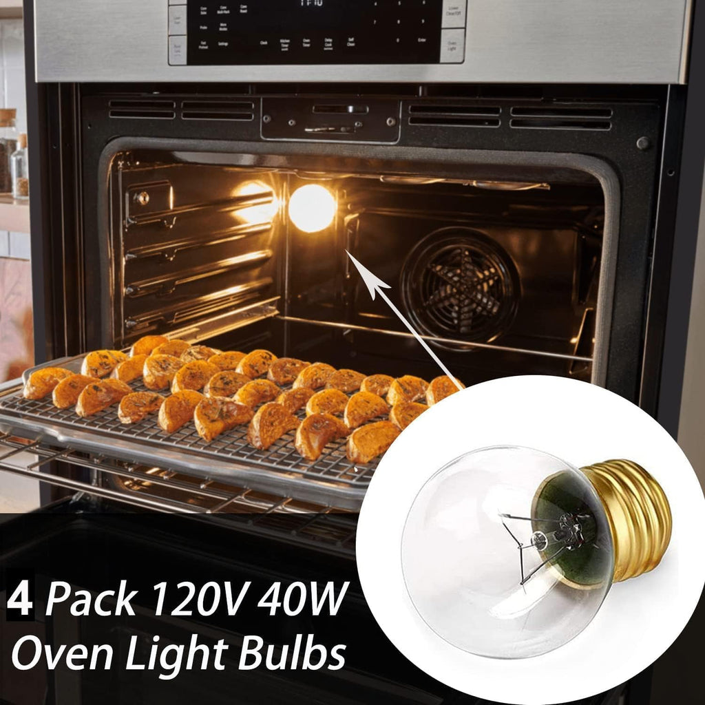 40W Oven Light Bulbs, A15 E26/E27 Base, Fits W hirlpool, G E, M aytag, Ken-M ore, F rigidaire Ovens, Microwaves