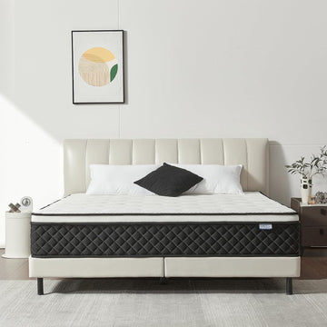 Queen Mattress, 12 Inch Queen Size Mattress in a Box, Memory Foam Mattress with Pocket Springs, Medium Firm, Lumbar