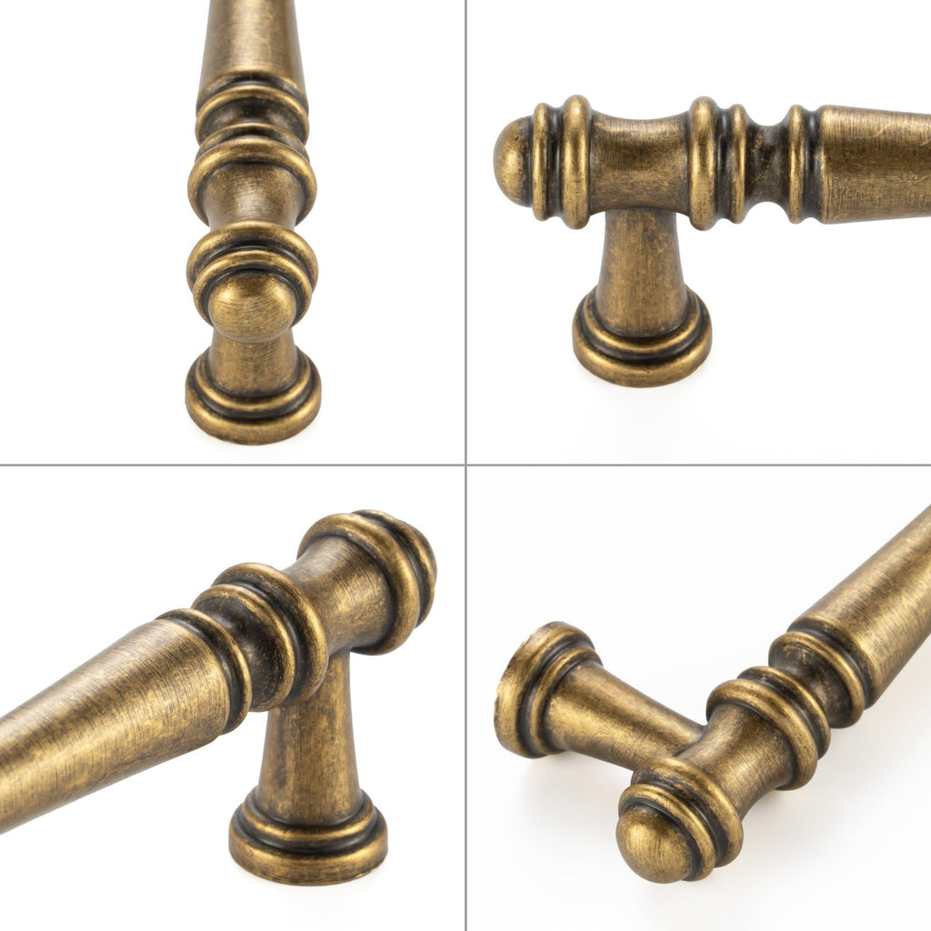 10 Pack 5 in Antique Brass Cabinet Pulls, Brass Drawer Handles P30