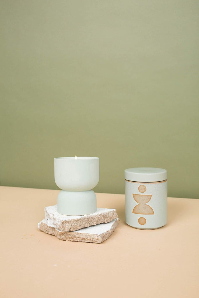 Scented Candles Form Collection Artisan Candle in Textured Ceramic Vessel, 6-Ounces, Ocean Rose & Bay - Set of 6