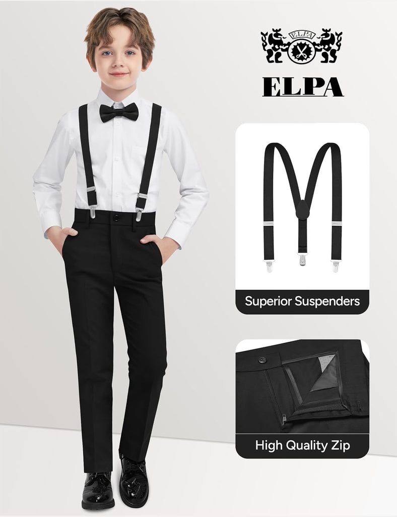 Boys' Formal Suit Vest Set with Suspender, Kids Suit for Wedding